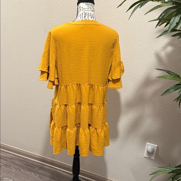 Yellow Ruffled Mini Dress - Picture 2 of 2